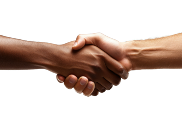 Interracial handshake against black