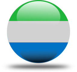 Flag of sierra leone – 3D Circular Icon in High Resolution PNG Format	
