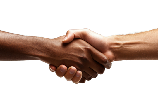 Interracial handshake against black