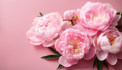 Obraz premium delicate peony flowers on a soft pink background pink soothing