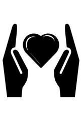Heart held by hands. Represents compassion, charity, empathy.
Love icon. heart in hands. Signifies giving, sharing, support
