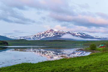 Abendlandschaft auf den Lofoten, Norwegen