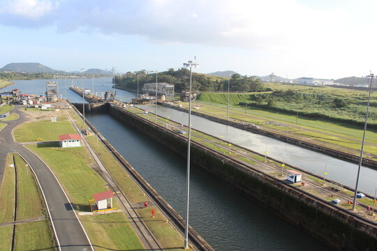 Panama canal in the day