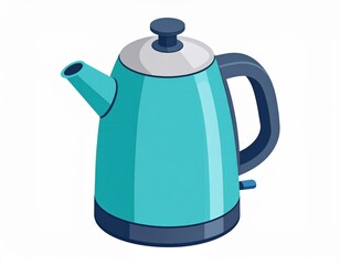Fototapeta premium Teal Electric Kettle Illustration