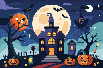halloween background with pumpkin