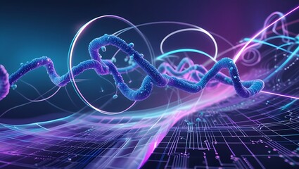 Abstract DNA Strand Visualization  Biotechnology, Genetics, and Scientific Research