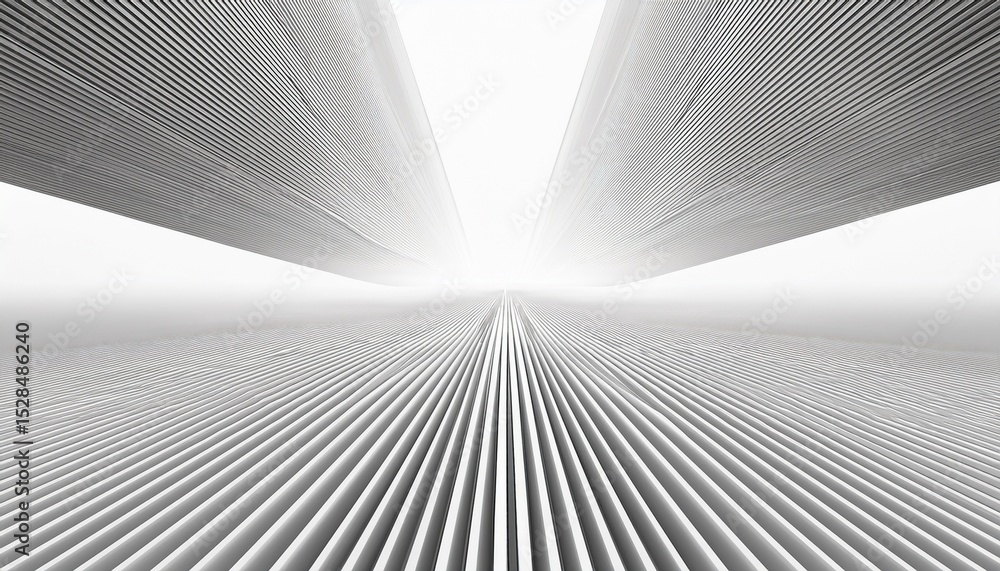 Poster abstract background with a perspective view of white and grey lines