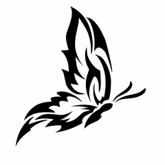 abstract design tattoo butterfly with side view