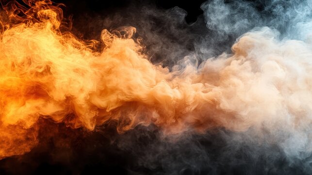 A vivid display of swirling flames and smoke, showcasing the beauty of fire and abstract forms that ignite imagination and evoke strong emotions of passion and intensity. - Powered by Adobe