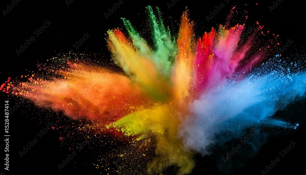 Aufkleber a vibrant explosion of colorful powder bursts against transparency background creating dynamic and e