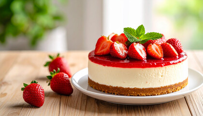 A strawberry cheesecake
