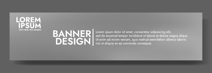 Modern banner design with a gleaming steel gray background