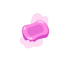 small pink soap with bubble foam