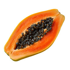 Sliced papaya isolated on transparent background
