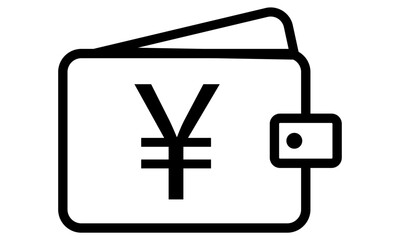 Plain Wallet Icon PNG Images with yen symbol, wallet illustration with rupee symbol