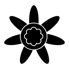 winter flower black icon