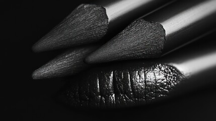 Monochrome Harmony: A Still Life of Charcoal Pencils in Intricate Detail