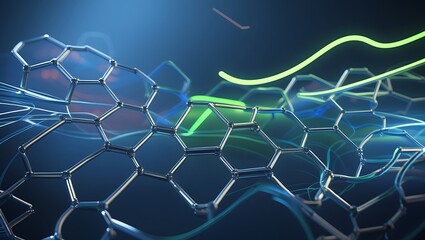 Abstract Nanostructure Futuristic Molecular Network Design
