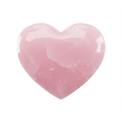 Pink Marble Heart Shape on White Background