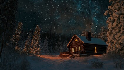 house at night