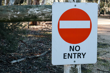 no entry sign on road
