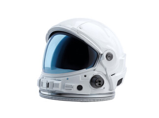 Fototapeta premium Futuristic white astronaut helmet space exploration design, Isolated On Transparent Background