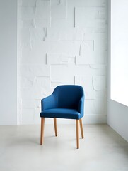 Modern Blue Upholstered Armchair Elegant Design for Contemporary Living Spaces