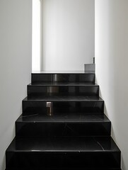 Elegant Black Marble Staircase Modern Interior Design