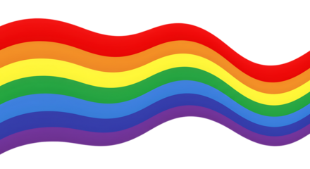 Abstract rainbow wave stripes design isolated on white background