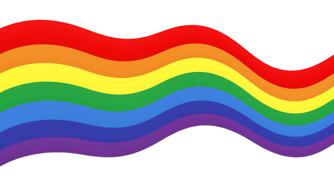 Abstract rainbow wave stripes design isolated on white background