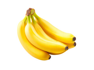 Ripe yellow bananas bunch isolated on black background, Isolated On Transparent Background