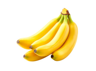 Fresh bunch of yellow bananas isolated on black background, Isolated On Transparent Background