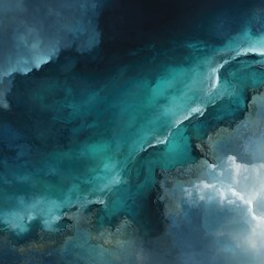Abstract Teal Blue Space Background Design
