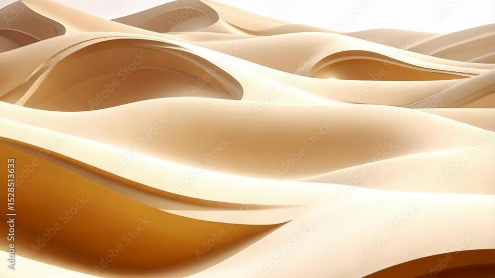 Poster abstract beige and cream wave patterns creating a smooth, flowing, organic backdrop image with soft,