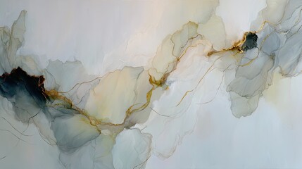 Abstract Alcohol Ink Art With Gold Accents