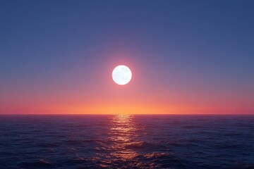 Pixelated Sunset Over Ocean