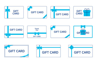 リボン付き夏のギフトカードのデザインセット