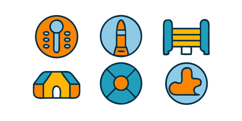 Collection of Colorful Circular Icons Diverse Symbols for Design Projects
