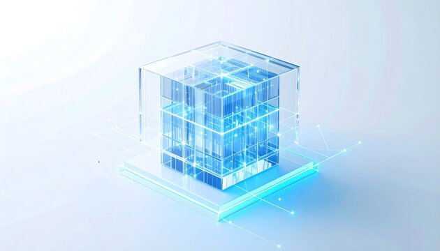 A modular quantum processor sculpture with translucent glass-like geometric modules