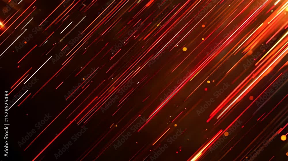 Poster vibrant abstract light trails with dynamic red and yellow patterns