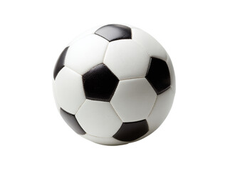 Naklejka premium Classic black and white soccer ball isolated on black background, Isolated On Transparent Background