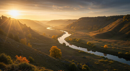 sunset in the mountains