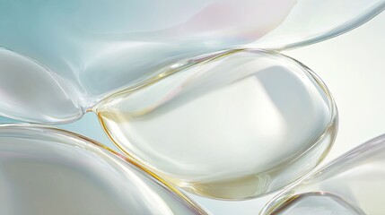 Abstract Liquid Shapes With Soft Pastel Colors