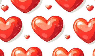 Red heart pattern on white