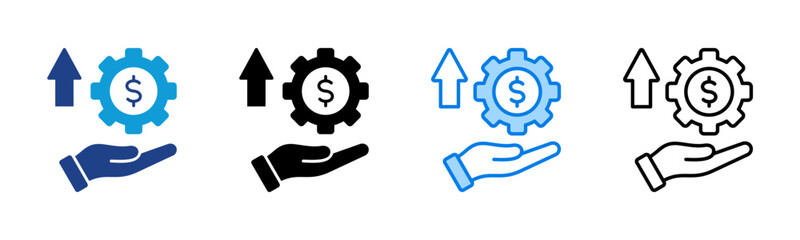 Monetization icon sheet multiple style collection