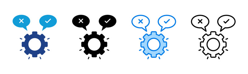 Feasibility icon sheet multiple style collection