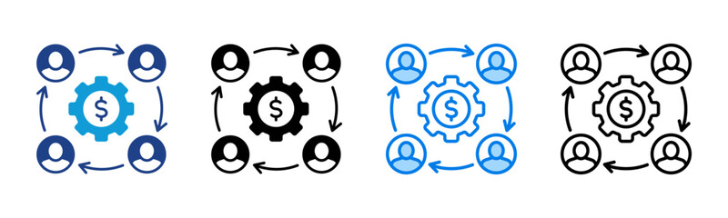 Business Networking icon sheet multiple style collection