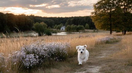 Jack Russel terrier sprinting through grass, embodying pure summer joy