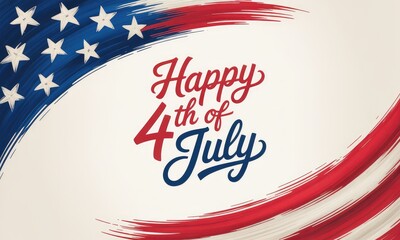 Patriotic 4th of july background red white blue flag design