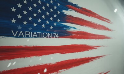 Abstract american flag painting red white blue brush strokes patriotism art